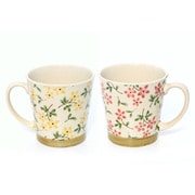 美濃焼 お花 マグカップ 2色セット 300ml 382918