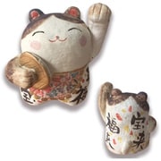 美濃焼 陶製 てづくり招き猫 小判 9.5×7cm 6082011