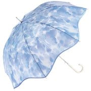 長傘 雨傘 ビニール傘 61cm ジャンプ式 フラワーベースアンブレラ ブルー PT-081-001BL
