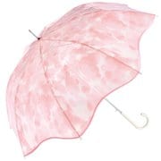 長傘 雨傘 ビニール傘 61cm ジャンプ式 フラワーベースアンブレラ ピンク PT-081-001PK