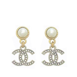 【美品】　シャネル　ピアス　シルバー シャネル ピアス CHANEL EARRING ABA428 ココマーク メタル
