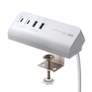 USB急速充電器 USB PD（パワーデリバリー）対応 65W USB-C×2/USB A×2 PD-PPS クランプ固定式 GaN採用 ホワイト ACA-PD106W