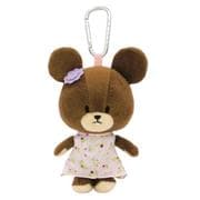220073-25 くまのがっこう ぬいぐるみエコバッグ 小花柄 ピンク