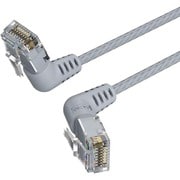 LANケーブル Cat6A（カテゴリ6A） UTP 直角コネクタ 360°スイング スリムタイプ 1.5m Gray IB-0286