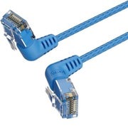 LANケーブル Cat6A（カテゴリ6A） UTP 直角コネクタ 360°スイング スリムタイプ 1.5m Blue IB-0347