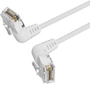 LANケーブル Cat6A（カテゴリ6A） UTP 直角コネクタ 360°スイング スリムタイプ 3m White IB-0484