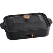 限定品 コンパクトホットプレート 角型 ヒーター式 平面・たこ焼きプレート付属 サーモスタット機能 キャストブラック BOE021-CBK