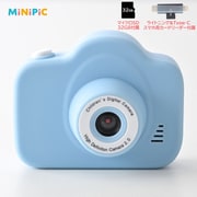 MINIPIC-PB-O [MiNiPiC（ミニピク） キッズカメラ マイクロSDカード＆スマホ用カードリーダー（Type-C/ライトニング両対応）付属 パステルブルー]