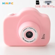 MINIPIC-PP-O [MiNiPiC（ミニピク） キッズカメラ マイクロSDカード＆スマホ用カードリーダー（Type-C/ライトニング両対応）付属 パステルピンク]