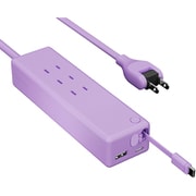 Mate TAP 002 多機能電源タップ AC×3/USB-C×1/USB-A×1/コードリール式USB-Cケーブル×1 最大20W出力 エアリーパープル MATE-TAP002-APP