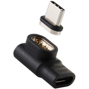 USB-C マグネット 変換アダプタ L字型 100W PD対応 着脱式コネクタ ブレーカー内蔵 ブラック MPA-CMAADLBK