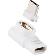 USB-C マグネット 変換アダプタ L字型 100W PD対応 着脱式コネクタ ブレーカー内蔵 ホワイト MPA-CMAADLWH