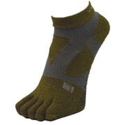 スパイダーアーチショート5toeスベリドメ ユニセックス ランニングウェア ソックス カーキモク（315） 23-25cm 10613