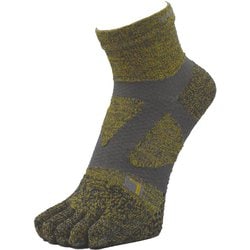スパイダーアーチミドル5toeスベリドメ ユニセックス ランニングウェア ソックス ゴールドモク(901) 23-25cm 10614