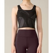 ミディアムトップ レディース フィットネス ヨガ シャツ ブラック(B) Mサイズ RS-L621T