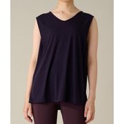 スリーブレストップ レディース フィットネス ヨガ シャツ ネイビー(NV) Mサイズ RS-C541TT