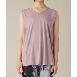 スリーブレストップ レディース フィットネス ヨガ シャツ ラベンダー（LV） Lサイズ RS-C541TT