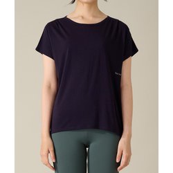 フレンチスリーブトップ レディース フィットネス ヨガ シャツ ネイビー（NV） Lサイズ RS-C542TS