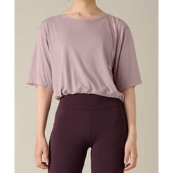 ハーフスリーブトップ レディース フィットネス ヨガ シャツ ラベンダー（LV） Lサイズ RS-C543TS