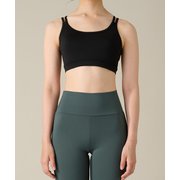 ショートトップ レディース フィットネス ヨガ シャツ ブラック(B) Lサイズ RS-L624T