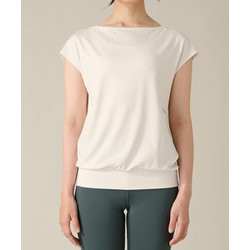フレンチスリーブトップ レディース フィットネス ヨガ シャツ オフホワイト（OW） Mサイズ RS-L625T