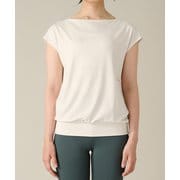 フレンチスリーブトップ レディース フィットネス ヨガ シャツ オフホワイト(OW) Mサイズ RS-L625T