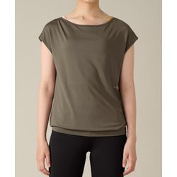 フレンチスリーブトップ レディース フィットネス ヨガ シャツ グレイッシュカーキ（GRK） Mサイズ RS-L625T