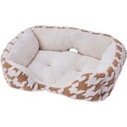 犬猫用 ベッド あったかくつろぎ フィットスクエア キャメルブラウン M