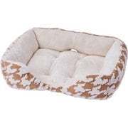 犬猫用 ベッド あったかくつろぎ フィットスクエア キャメルブラウン L