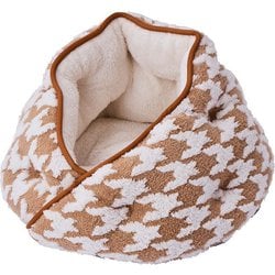 犬猫用 ベッド あったかくつろぎ 包み込み ドーム キャメルブラウン