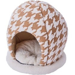 犬猫用 ベッド あったかくつろぎ ハット ドーム キャメルブラウン