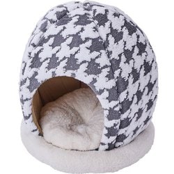 犬猫用 ベッド あったかくつろぎ ハット ドーム アッシュグレイ