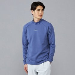 ブレスサーモモックネック長袖シャツ ブルー Mサイズ E2MAC50322