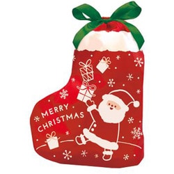【限定】 ギフトバッグ 巾着 くつ下 おしごとサンタ 幅240mm CD080