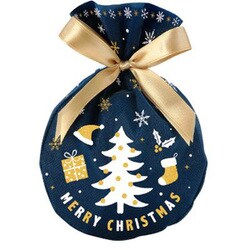 【限定】 ギフトバッグ 巾着 ラウンド ホリデーネイビー CD084