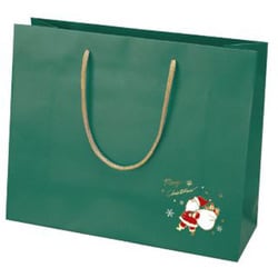 【限定】 手提げ紙袋 トコトコサンタ グリーン 幅260mm CG040