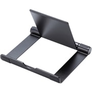 タブレットスタンド アルミ製 ブラック 折りたたみ 薄型 軽量 無段階角度調整 シリコーンパッド付 PDA-STN35BK