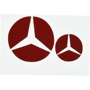マジカルカーボン（エンブレム2点セット）リア/ステアリング用（レッド）MERCEDES BENZ Aクラス/Bクラス W169/W245 CEMB-13R