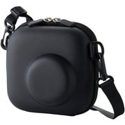 チェキケース instax miniシリーズ対応 カメラケース 写真収納ポケット付き ストラップ付 ブラック IC-CCGPFLBK