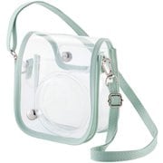 チェキケース instax mini 12専用 クリア カメラケース マグネット式フラップ ストラップ付 グリーン IC-CCM12GN