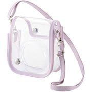 チェキケース instax mini 12専用 クリア カメラケース マグネット式フラップ ストラップ付 ピンク IC-CCM12PN