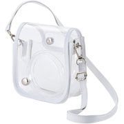 チェキケース instax mini 12専用 クリア カメラケース マグネット式フラップ ストラップ付 ホワイト IC-CCM12WH