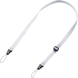 カメラストラップ 首掛け/肩掛け/たすき掛け チェキ instax/写ルンです/コンデジ対応 長さ調整可 ホワイト IC-STSDM12WH
