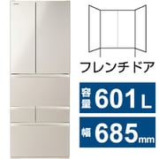 冷蔵庫 VEGETA(ベジータ) FKシリーズ(601L・幅68.5cm・フレンチドア(観音開き)・6ドア・サテンゴールド) GR-Y600FK(EC)