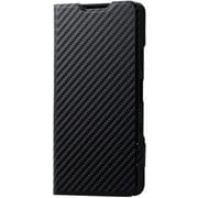 Xperia 10 VII用 ケース 手帳型 カバー マグネット フラップ 衝撃吸収 スタンド機能付 ULTRASLIM カーボンブラック PM-X252PLFUCB