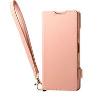 Xperia 10 VII用 ケース 手帳型 カバー マグネット フラップ 衝撃吸収 スタンド機能付 ハンドストラップ付 ピンク PM-X252PLFY4PN