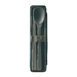 箸 スプーンセット 18.5cm 食洗機対応 抗菌加工 ブラック ランタス A3552