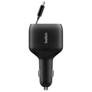 車載充電器 BoostCharge USB PD（パワーデリバリー）対応 75W USB-C巻き取り式ケーブル×1/USB-C×1USB-A×1 CCC001FQBK