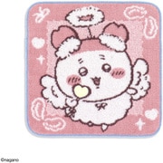 ちいかわ エンジェル 25cm×25cm ピンク タオルハンカチ カニちゃん 41-1390080