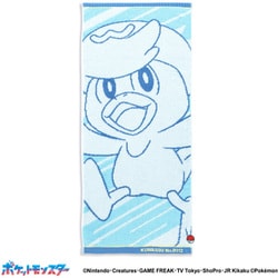 ポケットモンスター PMナンバリング 34cm×80cm ライトブルー フェイスタオル クワッス 69-0232180